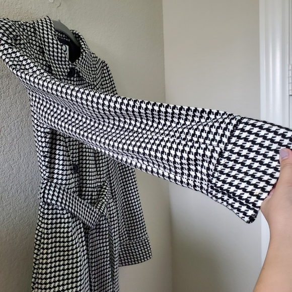 Roxy houndstooth puffsleeves belted coat - Picture 5 of 13